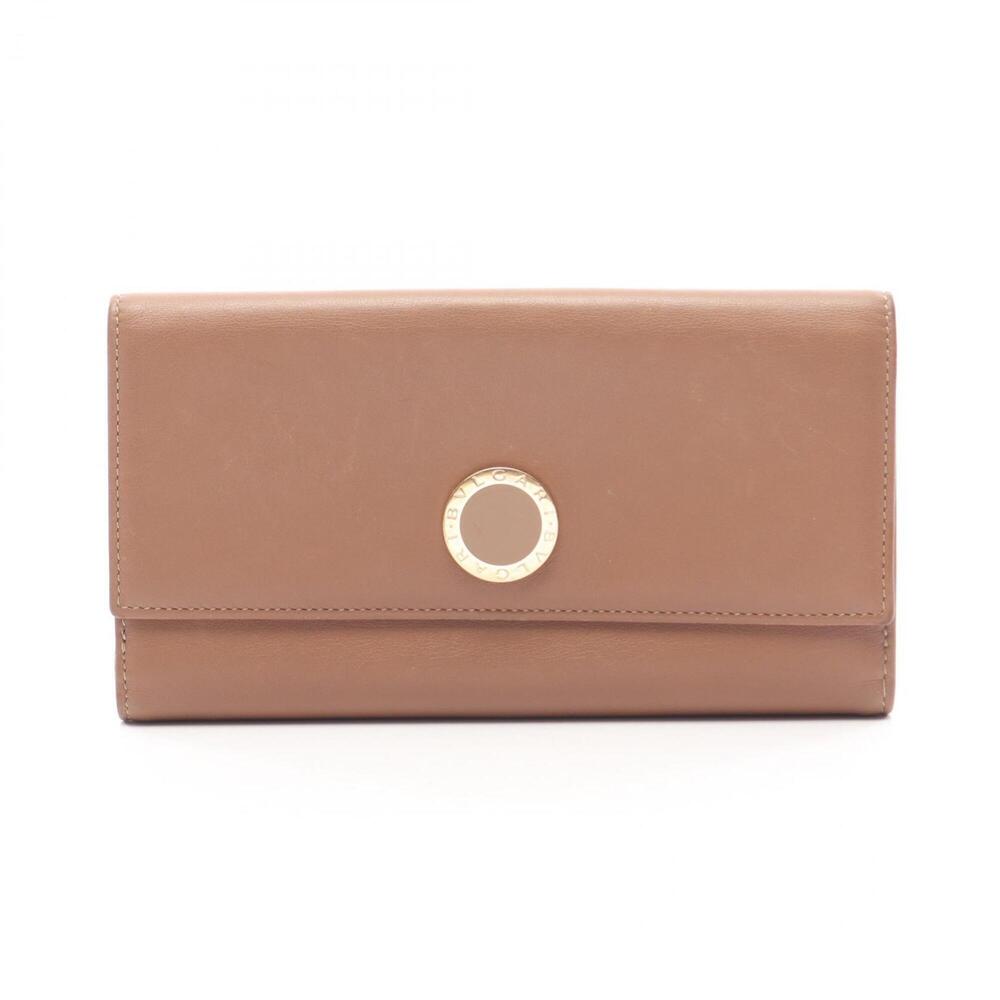 BVLGARI Colore Bi-fold Long Wallet, Leather, Women's, Brown, 33385